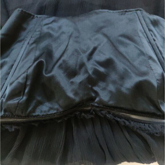 🔥 BCBGMAXAZRIA 100% SILK BLACK STRAPLESS OPEN SHOULDER BABY DOLL MINI DRESS 6 - Picture 6 of 9